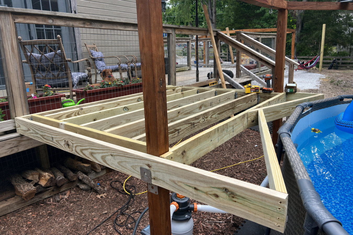 Pool deck construction