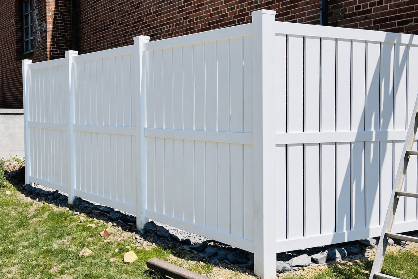 Vinyl fence installation